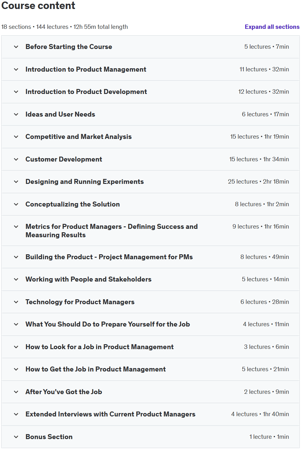 Course topics · Udemy — Become a Product Manager | Learn the Skills & Get the Job 2024-12