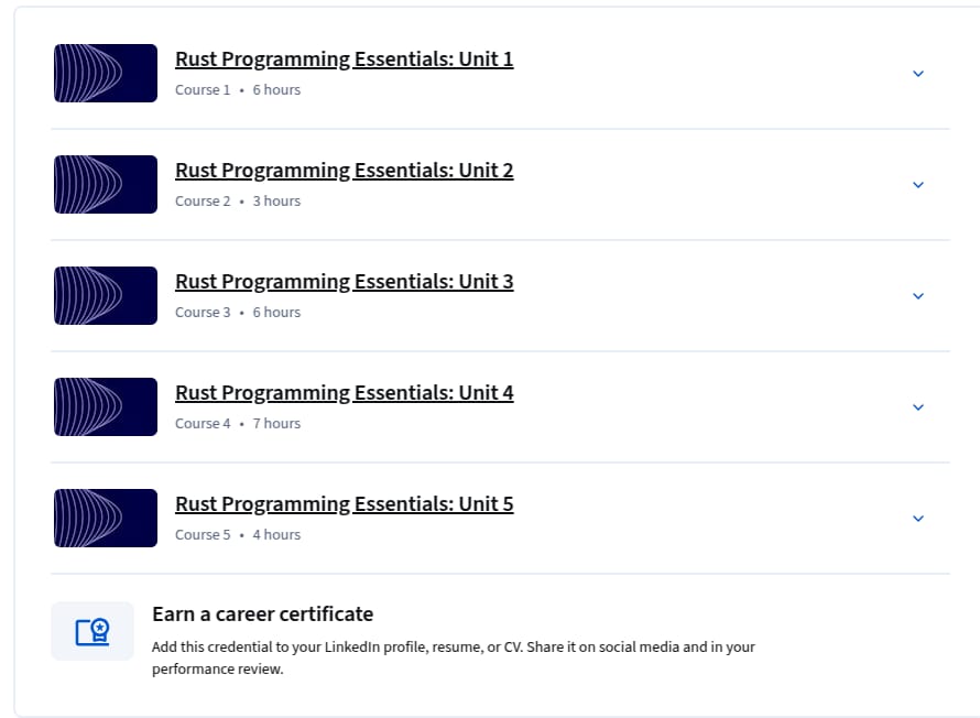 Course topics · Coursera — Rust Programming Essentials Specialization 2025-12