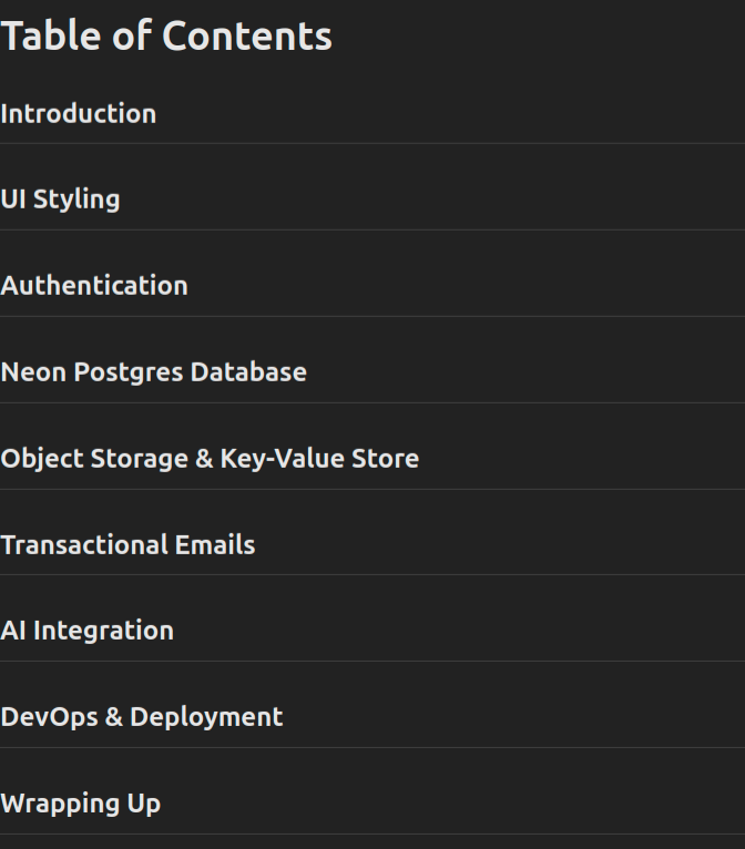 Temas del curso · Construye un fullstack Next.js Aplicaciones, V4 2025-11