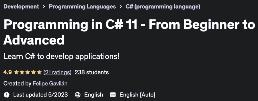 Pictures · Udemy — Programming in C# 11 – From Beginner to Advanced 2023-2