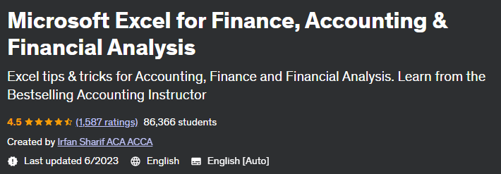 Pictures · Udemy — Microsoft Excel for Finance, Accounting & Financial Analysis 2022-5