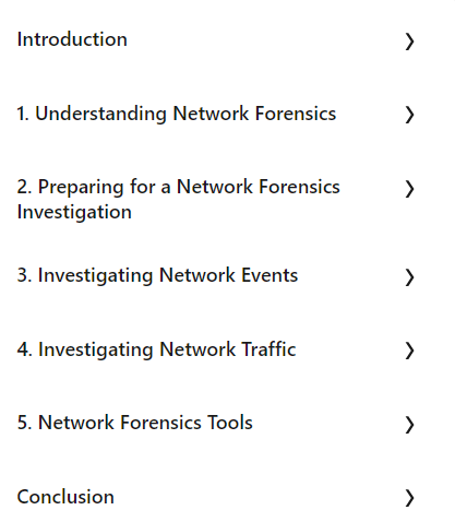 Course topics · LinkedIn — Network Forensics 2025-1