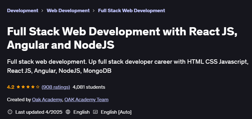 Pictures · Full Stack Web Development with React JS, Angular and NodeJS 2025-4
