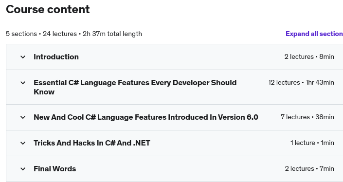 Course topics · Spice Up Your C# Code With Advanced Language Features 2023-3