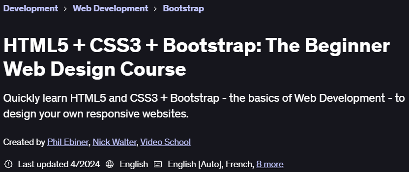 Pictures · HTML5 + CSS3 + Bootstrap: The Beginner Web Design Course 2023-8