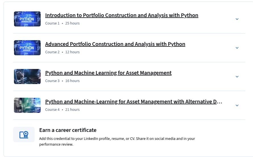 کورس کے موضوعات · سرمایہ کاری کے ساتھ Python اور مشین سیکھنے کی خصوصیات 2026-2