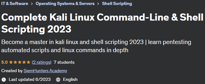 Pictures · Udemy — Complete Kali Linux Command-Line & Shell Scripting 2023 2023-6