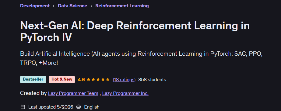 Pictures · Next-Gen AI: Deep Reinforcement Learning in PyTorch IV 2026-4
