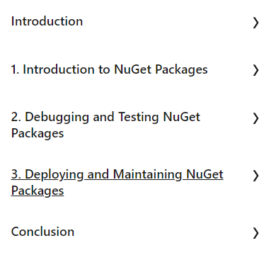 Course topics · LinkedIn — Creating, Debugging, and Deploying NuGet Packages in ASP.NET 2024-11