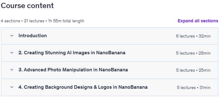 Course topics · Nano Banana Masterclass: The Future of AI Art & Design 2025-9