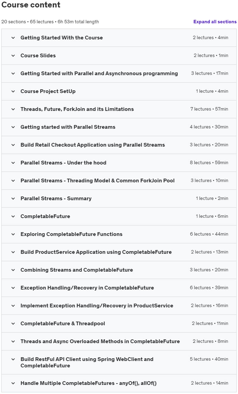 Course topics · Multithreading,Parallel & Asynchronous Coding in Modern Java 2023-11