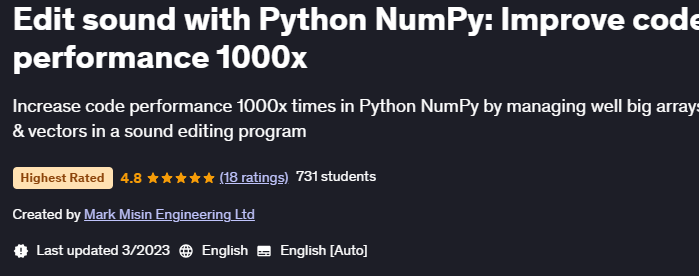 Pictures · Udemy — Edit sound with Python NumPy: Improve code performance 1000x 2023-3