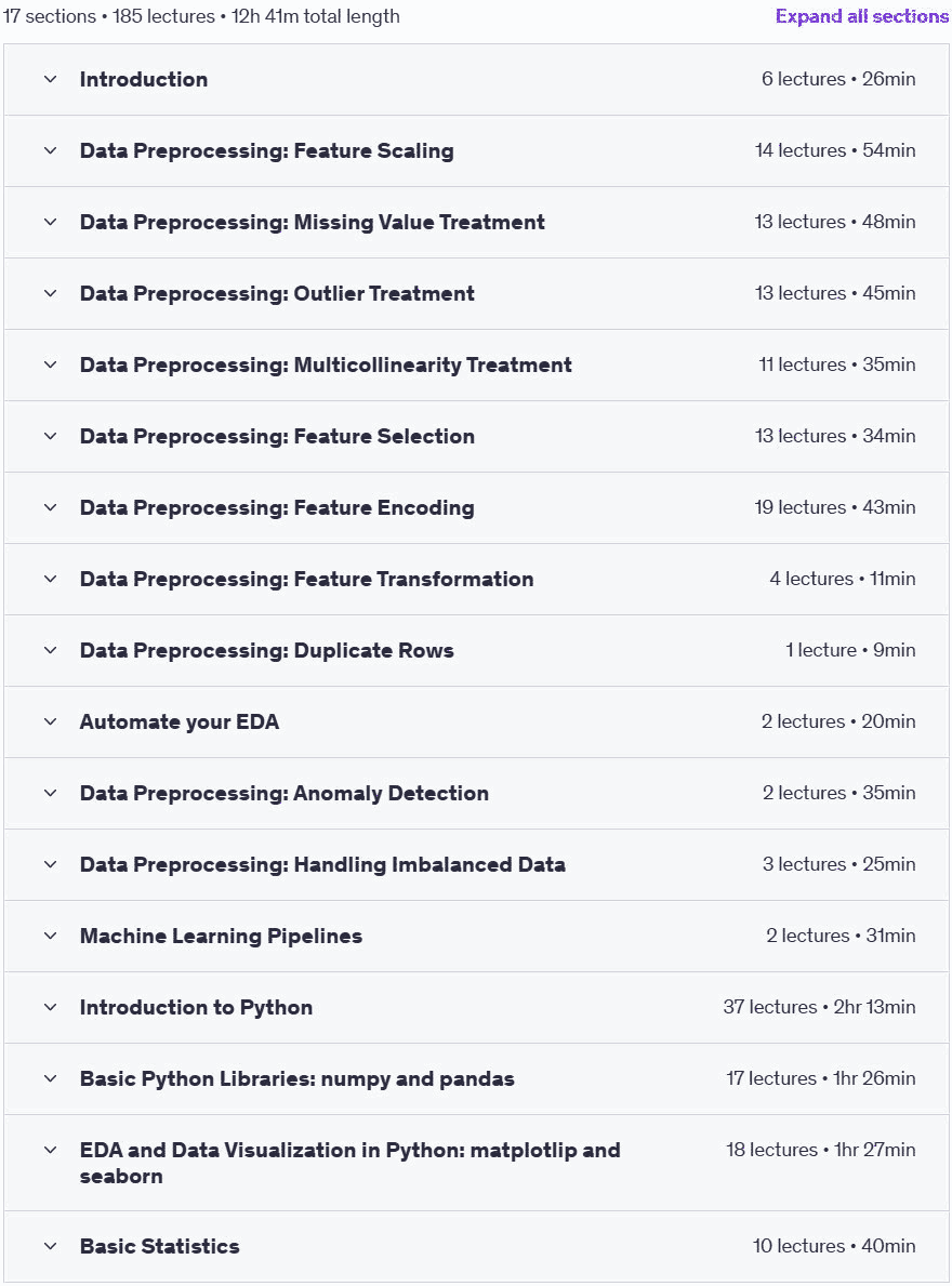 Course topics · 2025 The Ultimate Data Prep & EDA Course in Python 2024-2