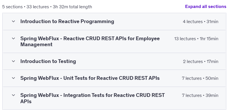 Course topics · Reactive Programming in Java: Spring WebFlux & Testing 2024-8
