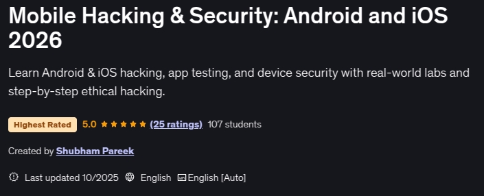 الصور · الهاتف المحمول Hacking & Security: Android و iOS 2026 2025-10