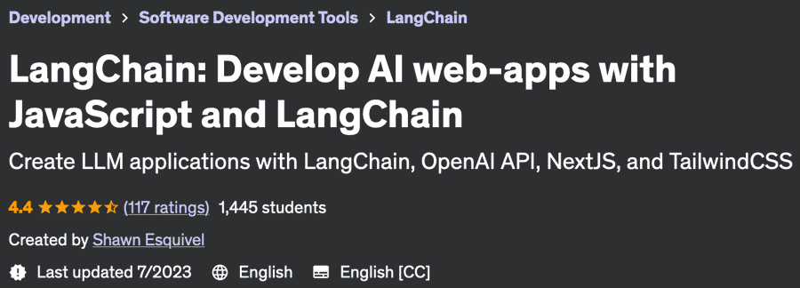 Pictures · Udemy — LangChain: Develop AI web-apps with JavaScript and LangChain 2023-6