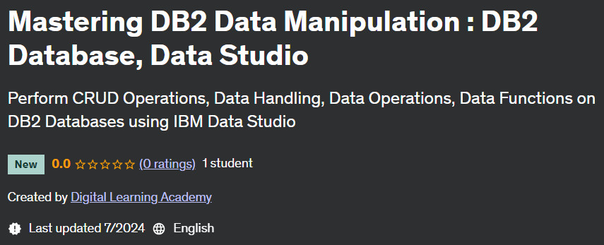 Pictures · Mastering DB2 Data Manipulation : DB2 Database, Data Studio 2024-7