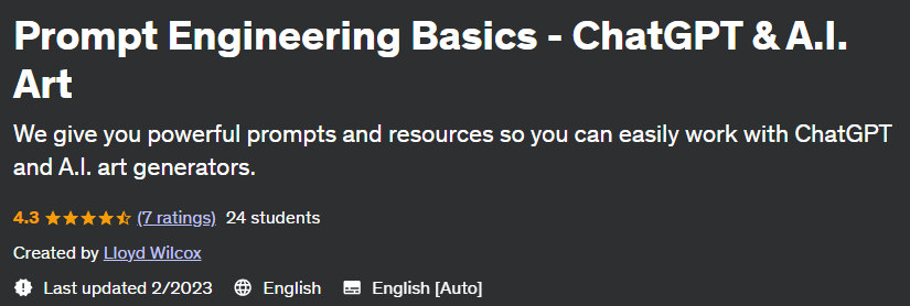 Pictures · Udemy — Prompt Engineering Basics – ChatGPT & A.I. Art 2023-2