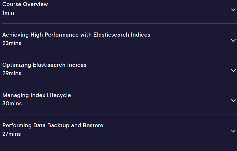 Course topics · Perform Index Management Tasks in Kibana 7 2024-10
