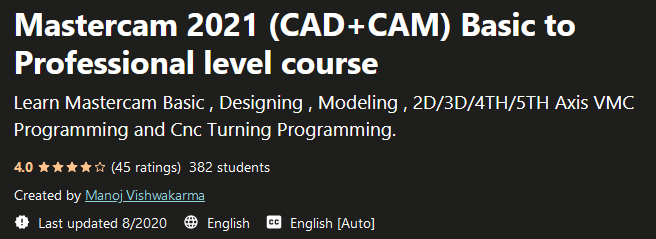 Pictures · Mastercam 2021 (CAD+CAM) Basic to Professional level course 2020-8