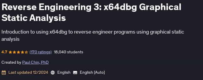 Pictures · Udemy — Reverse Engineering 3: x64dbg Graphical Static Analysis 2024-12