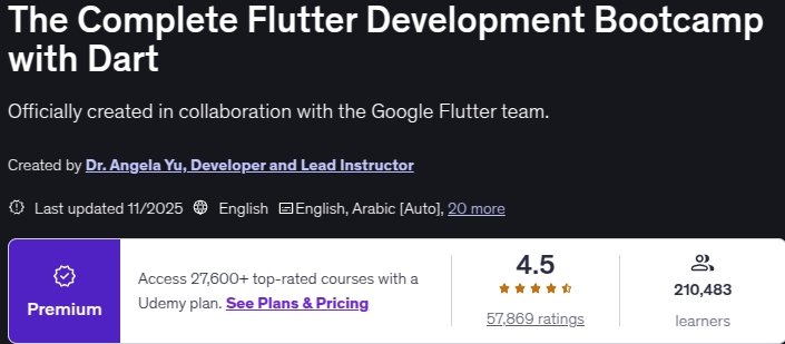 تصاویر · مکمل طور پر Flutter ڈارٹ کے ساتھ Bootcamp 2025-11