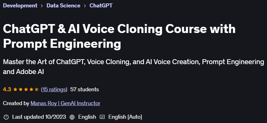 Pictures · Udemy — ChatGPT & AI Voice Cloning Course with Prompt Engineering 2023-10
