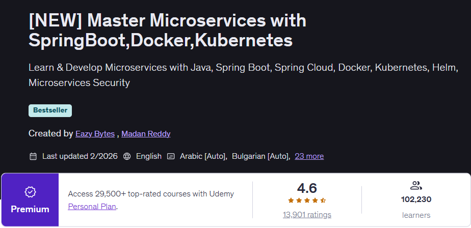 चित्र · [नए] मास्टर माइक्रोसेवर्स के साथ SpringBoot,Docker,Kubernetes 2026-2