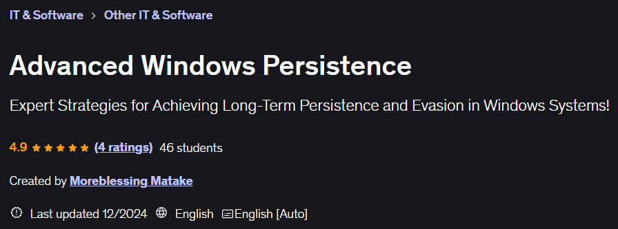 Images · avancé Windows Persistance 2024-12