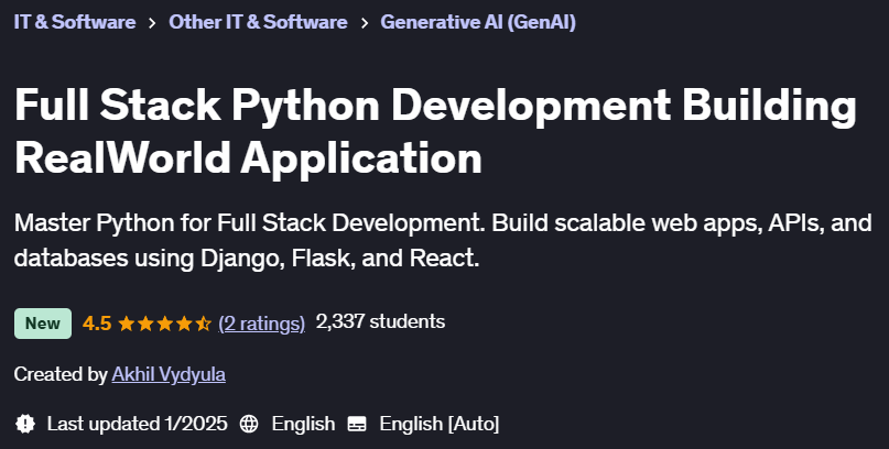 Pictures · Full Stack Python Development Building RealWorld Application 2025-1