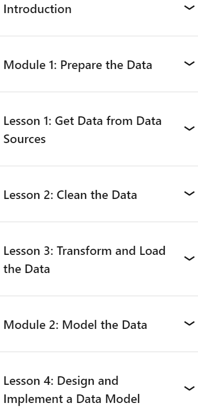 Course topics · Microsoft Power BI Data Analyst Associate (PL-300) Cert Prep by Microsoft Press 2024-7