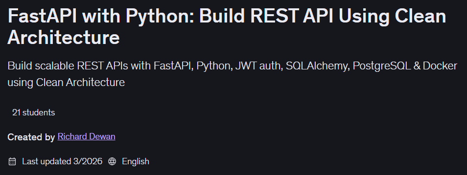 Bilder · FastAPI mit Python• Bauen Sie Rest API Mit sauberer Architektur 2026-3