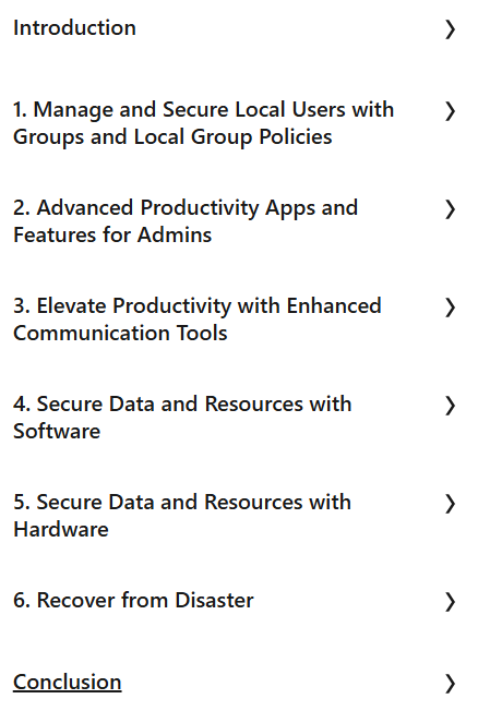 Course topics · LinkedIn — Advanced Windows 11 for Local Administrators 2025-6