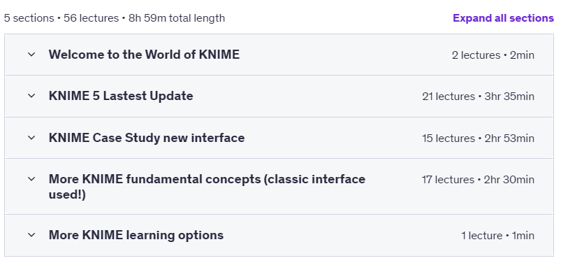 Course topics · Udemy — KNIME – a crash course for beginners 2024-11