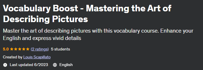 Pictures · Vocabulary Boost – Mastering the Art of Describing Pictures 2023-6