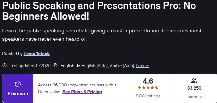 Imágenes · Public Speaking and Presentations Pro: No se permiten los principiantes! 2025-11