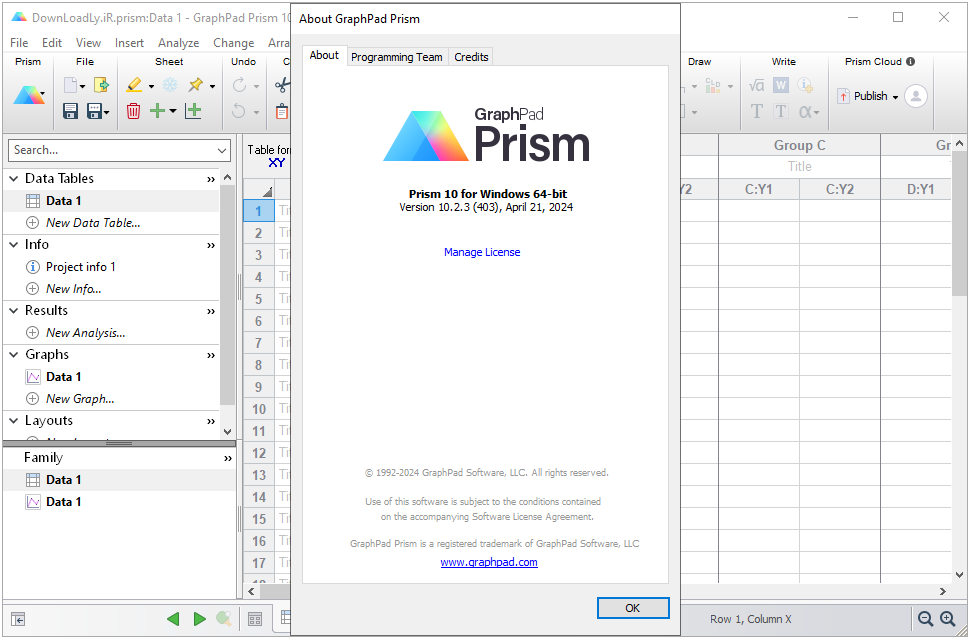 الصور · رسوم GraphPad 10.6.1.892 الفوز /macOS