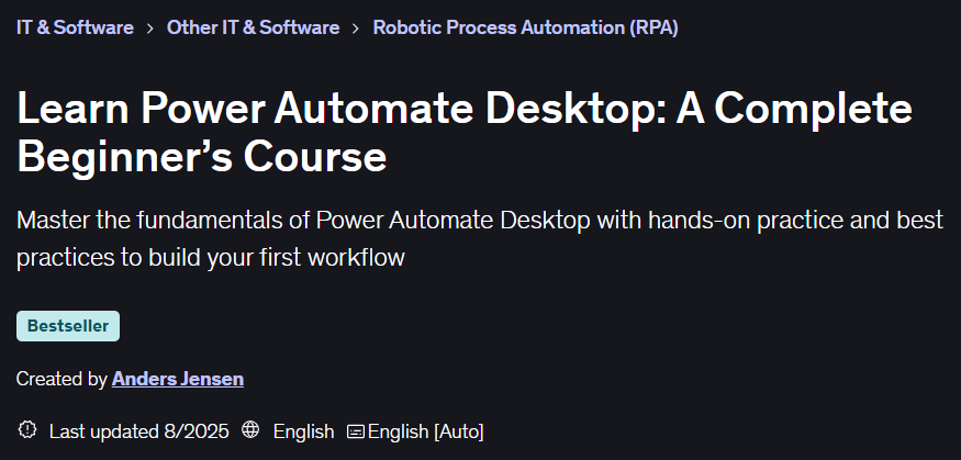 이미지 · Power Automate Desktop : 완벽한 초보자 코스 2025-8