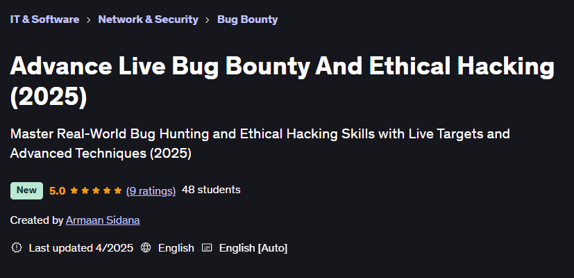 Pictures · Udemy — Advance Live Bug Bounty And Ethical Hacking (2025) 2025-4