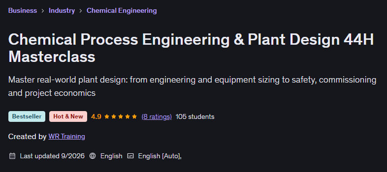 Imágenes · Ingeniería de procesos químicos y diseño de plantas 44H curso completo 2026-9