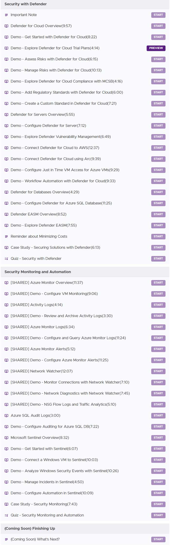 Course topics · Adrian Cantrill — AZ-500 Microsoft Security Engineer 2024-8