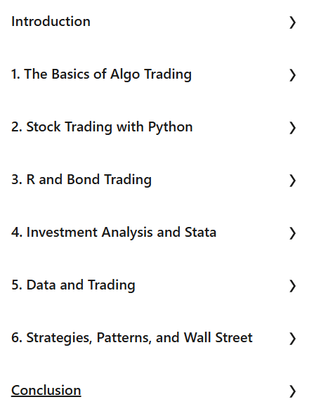 Course topics · LinkedIn — Algorithmic Trading and Finance Models with Python, R, and Stata Essential Training 2025-1