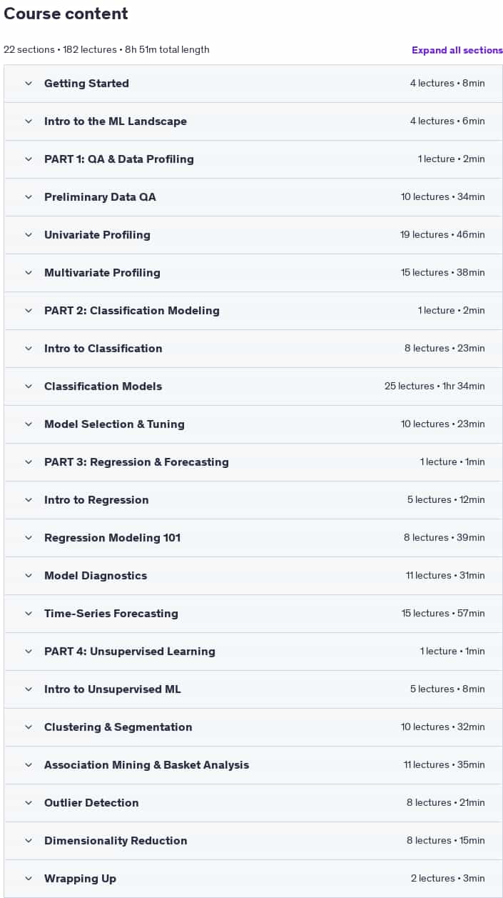 Course topics · Machine Learning & Data Science: The Complete Visual Guide 2025-6