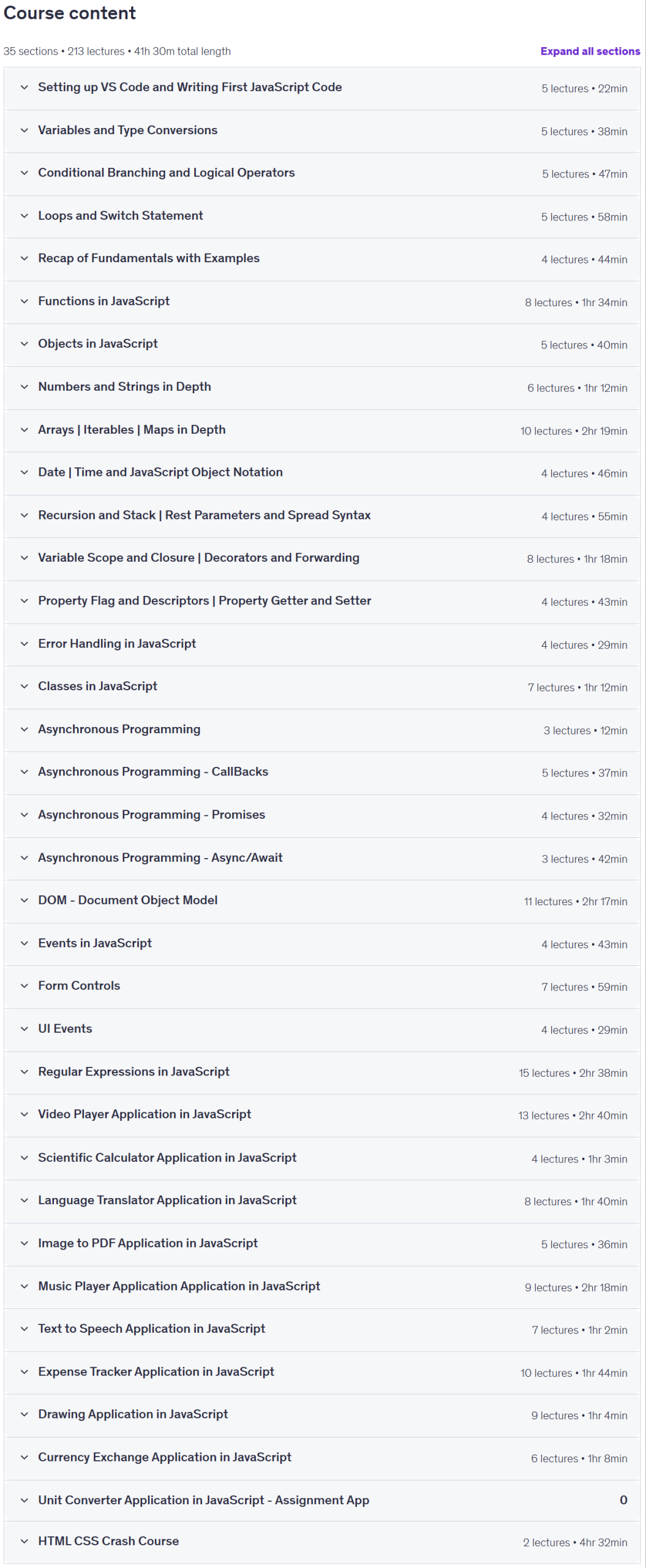 Sujets du cours · Le Ultimat JavaScript Cours : Zero to Hero + 10 Appes 2026-9