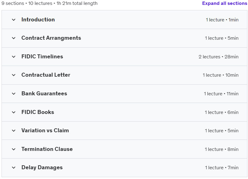 Course topics · Contracts Management in Construction Projects 2023-6