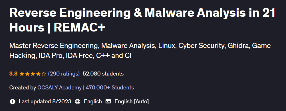 Pictures · Udemy — Reverse Engineering & Malware Analysis in 21 Hours | REMAC+ 2023-8