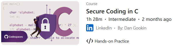 Pictures · LinkedIn — Secure Coding in C 2025-3
