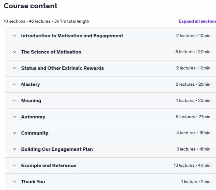 Course topics · Udemy — Gamification: Motivation Psychology & The Art of Engagement 2020-8