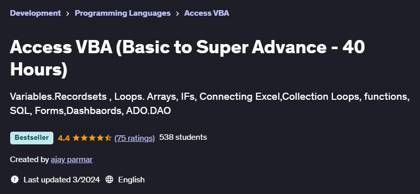 Pictures · Udemy — Access VBA (Basic to Super Advance – 40 Hours) 2024-3