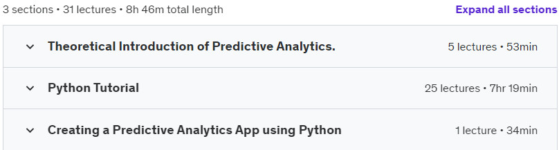 Course topics · Learning Predictive Analytics with Python 2023-3